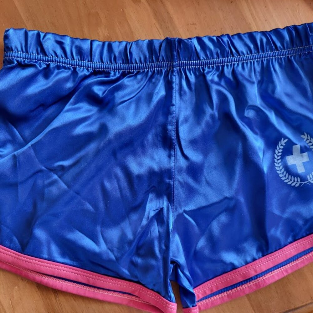Andrew Christian Vintage Retro Jogging Shorts Large Blue NEW - Picture 4 of 5